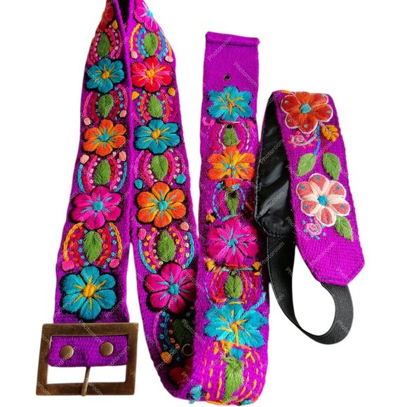 Multicolor Wool Woven Headband Belt Set Peruvian Crafts main image 5